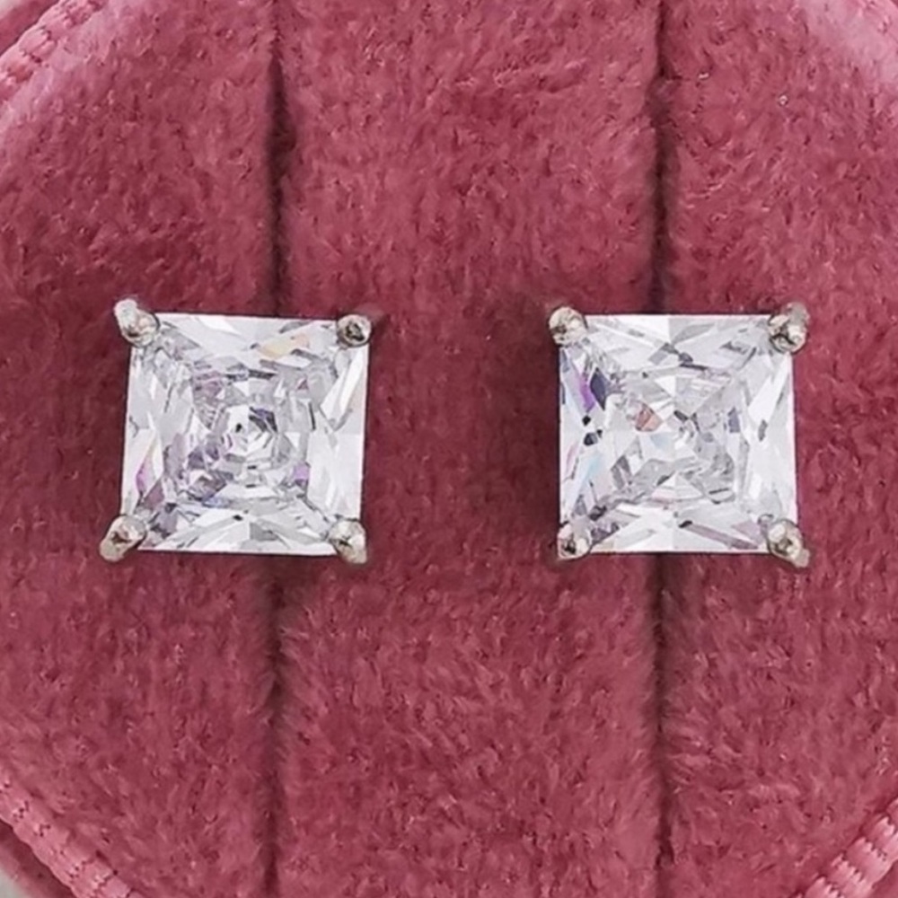 NEW 2.5 CT 925 STERLING DIAMOND SILVER EARRINGS, NICE EARRINGS, CUTE EARRINGS